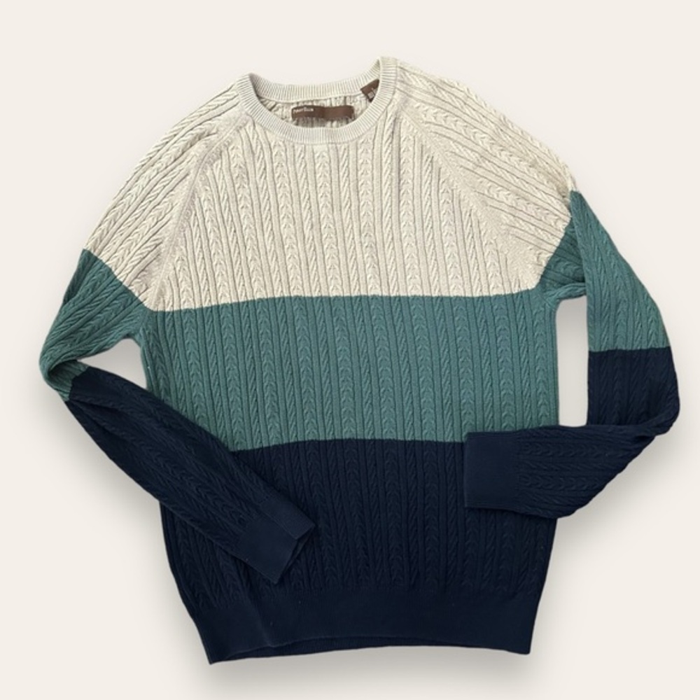 Perry Ellis color block knit sweater
